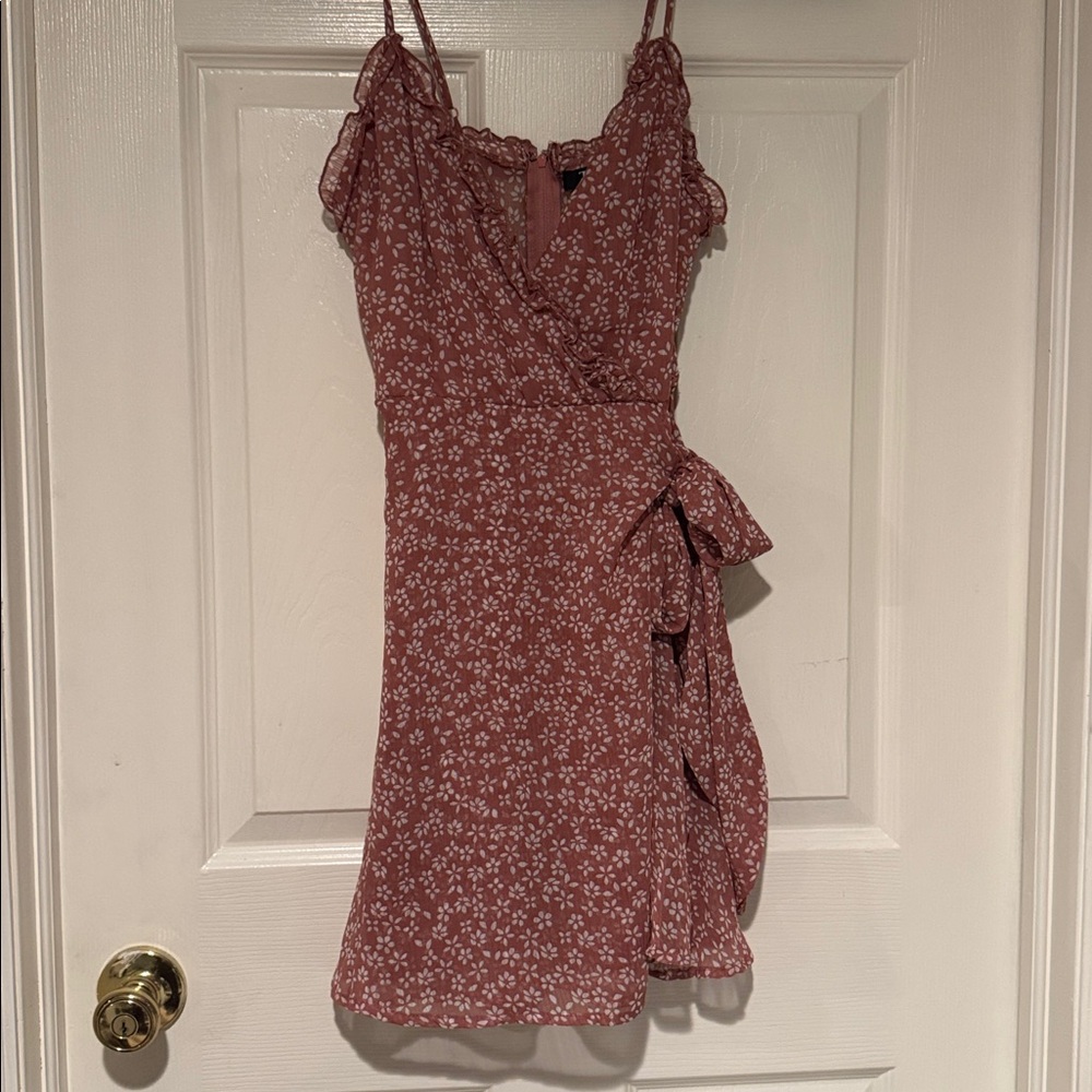 Floral Wrap Dress with Ruffle Straps